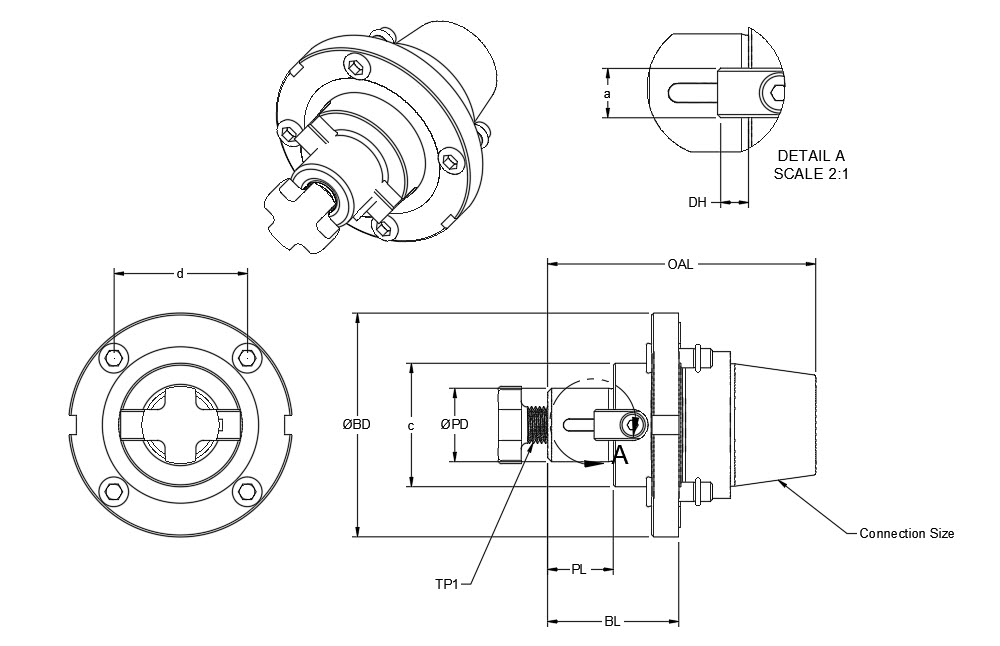 BMT45, Modular PRECI-FLEX® 20 Adapter, 1/2